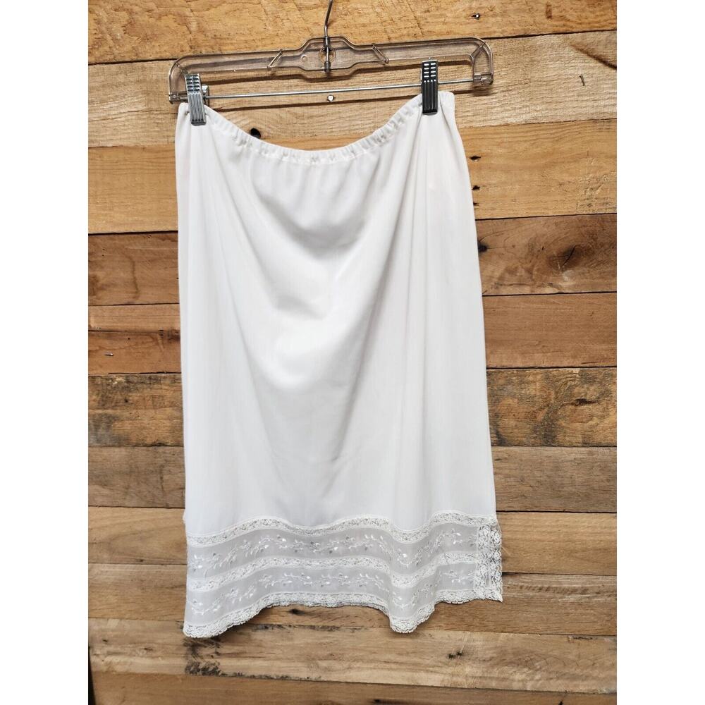 Vintage Gotham Nylon Half Slip Women large ivory Lace Trim